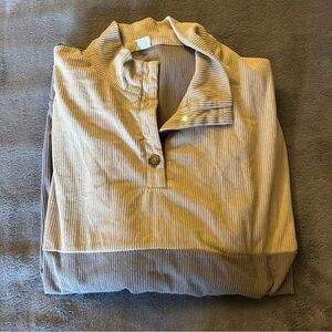 Tan Collared Pullover Shirt